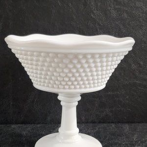 Westmoreland Milk Glass American Hobnail Pattern 6" Bell Style Open Compote